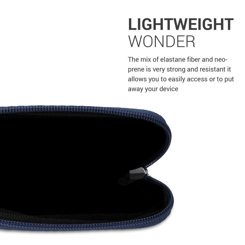 kwmobile Neoprene Case Compatible with Apple Magic Mouse 1/2 - Case for Mouse Soft Pouch Carry Bag - Dark Blue - Image 3